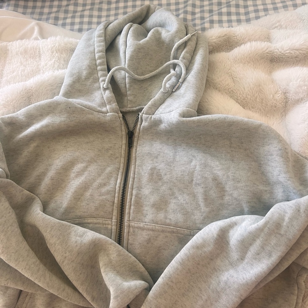 Gray Zip-Up Hoodie